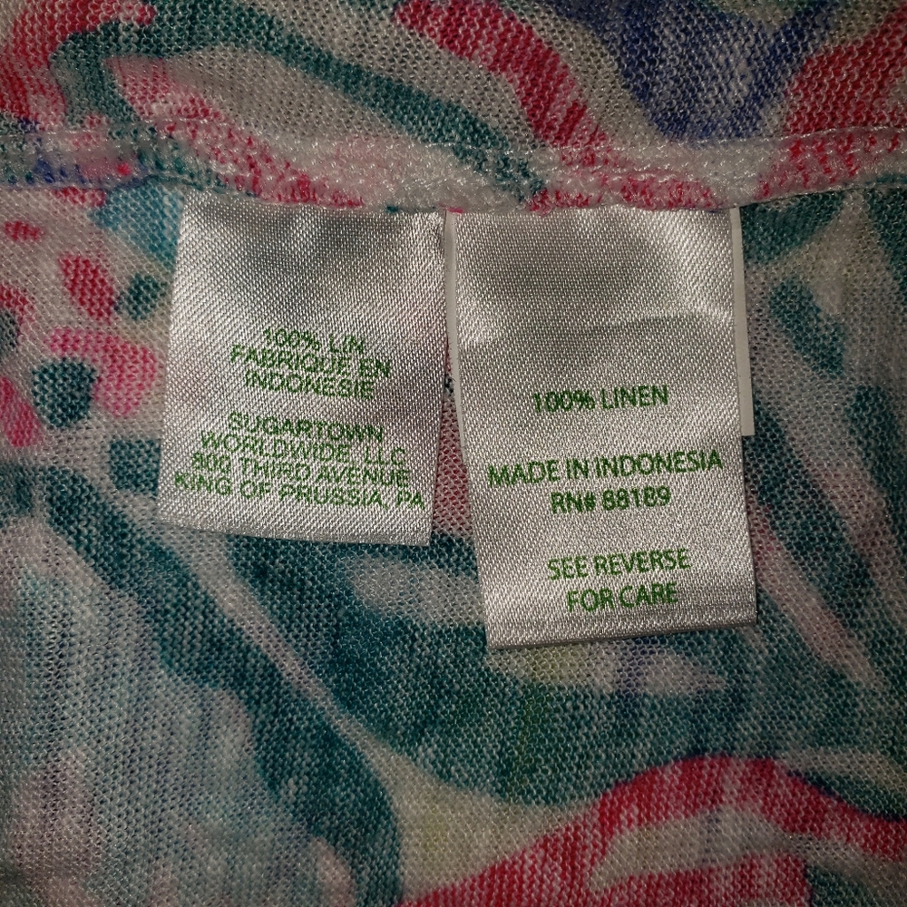 LILLY PULITZER SHORT SLEEVE LINEN T SHIRT SIZE XXS - Picture 4 of 6